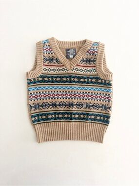 H&M L.O.G.G. Baby Fair Isle Knit Sweater Vest • Size 6-9M